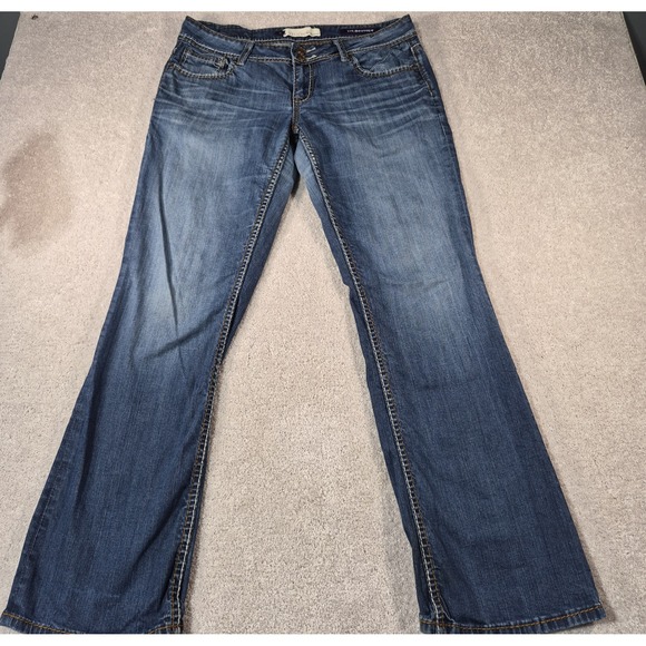 Vigoss Denim - Women Vigoss Collection bootcut jeans stretch blend low cut medium sandblast Y2K